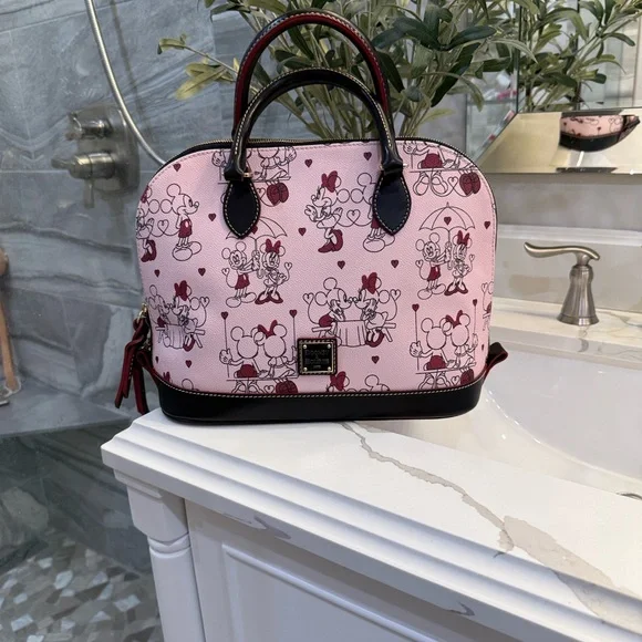 Dooney and Burke Disney Micky & Minnie Satchel, like new. FREE GIFT W/ purchase - Picture 3 of 14